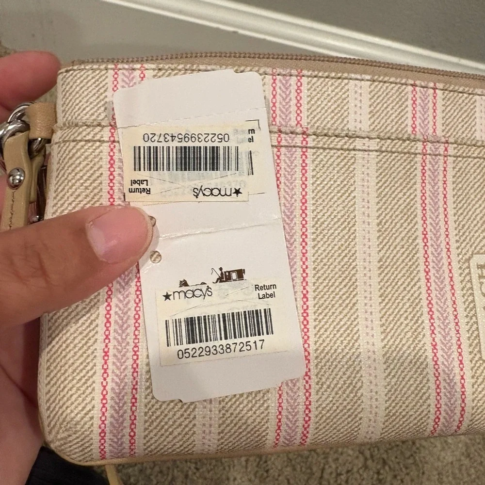 Coach Legacy Weekend Ticking Stripe Zippy Wallet Wristlet